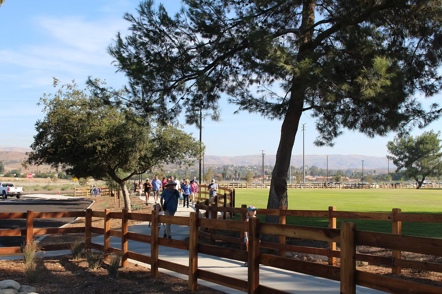 Families walking at a Moorpark park